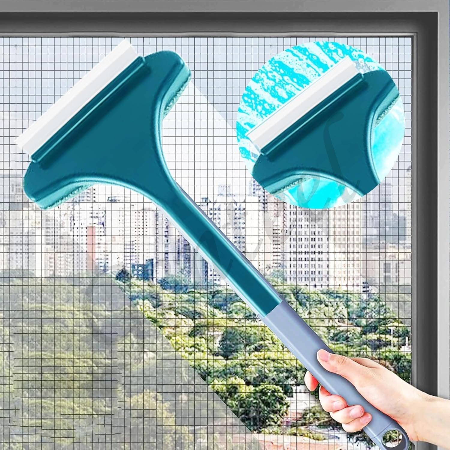 2-in-1 Mesh Window Cleaner | Dual-Sided Cleaning Tool for Streak-Free Windows & Screens | Convenient & Easy to Use