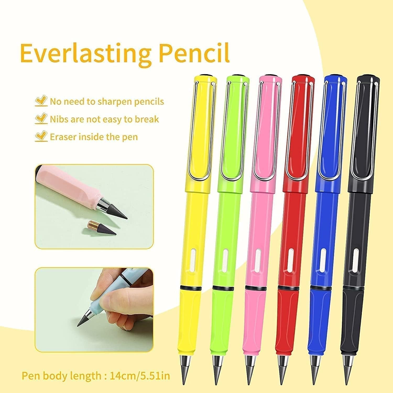 Everlasting Inkless Pencil – Durable, Eco-Friendly Pencil for Writing, Drawing, and Sketching – No Sharpening, No Ink, Long-Lasting Use