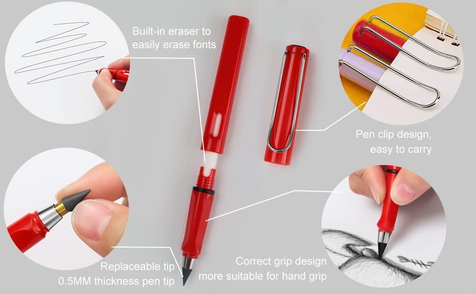 Everlasting Inkless Pencil – Durable, Eco-Friendly Pencil for Writing, Drawing, and Sketching – No Sharpening, No Ink, Long-Lasting Use