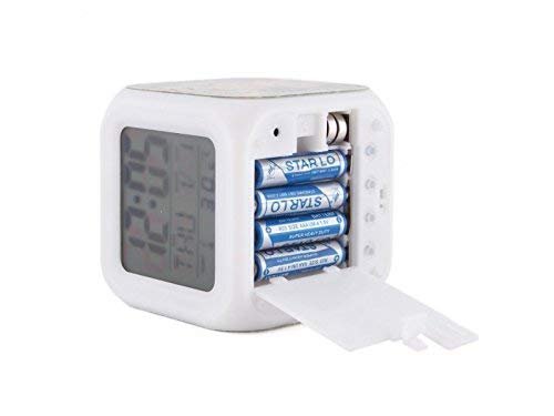LED Digital Clock (White) – Large Display Alarm Clock, Adjustable Brightness, Modern Design, Easy-to-Read Digital Time, Suitable for Home & Office