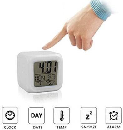 LED Digital Clock (White) – Large Display Alarm Clock, Adjustable Brightness, Modern Design, Easy-to-Read Digital Time, Suitable for Home & Office