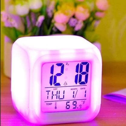 LED Digital Clock (White) – Large Display Alarm Clock, Adjustable Brightness, Modern Design, Easy-to-Read Digital Time, Suitable for Home & Office