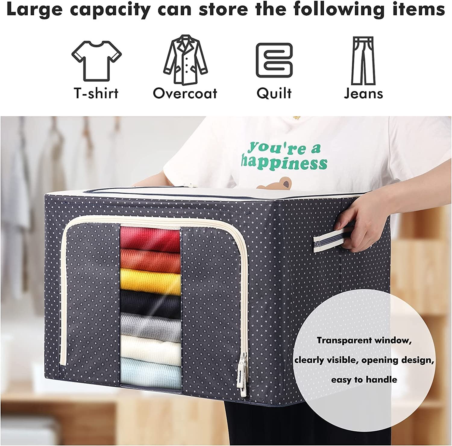 Multipurpose Foldable Storage Bag – Space-Saving, Durable, and Versatile Storage Solution for Clothes, Toys, Bedding & More