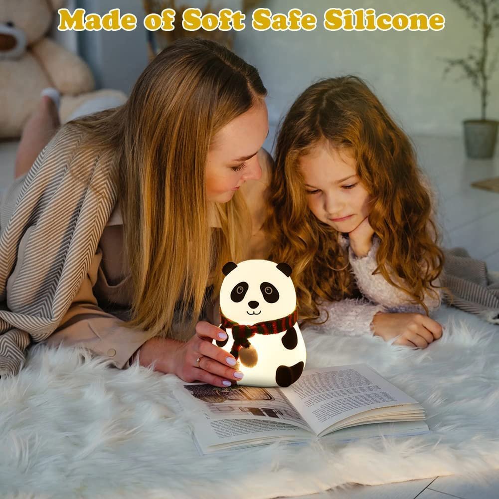 Panda Night Lamp – Cute LED Night Light for Kids, Nursery, Bedroom – Soft Glow, Color Changing, Portable Lamp for Sleep & Relaxation
