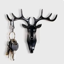 Deer Head Hanger – Stylish Wall-Mounted Deer Antler Hook for Coat, Hat, and Home Decor – Unique Animal Head Wall Hook