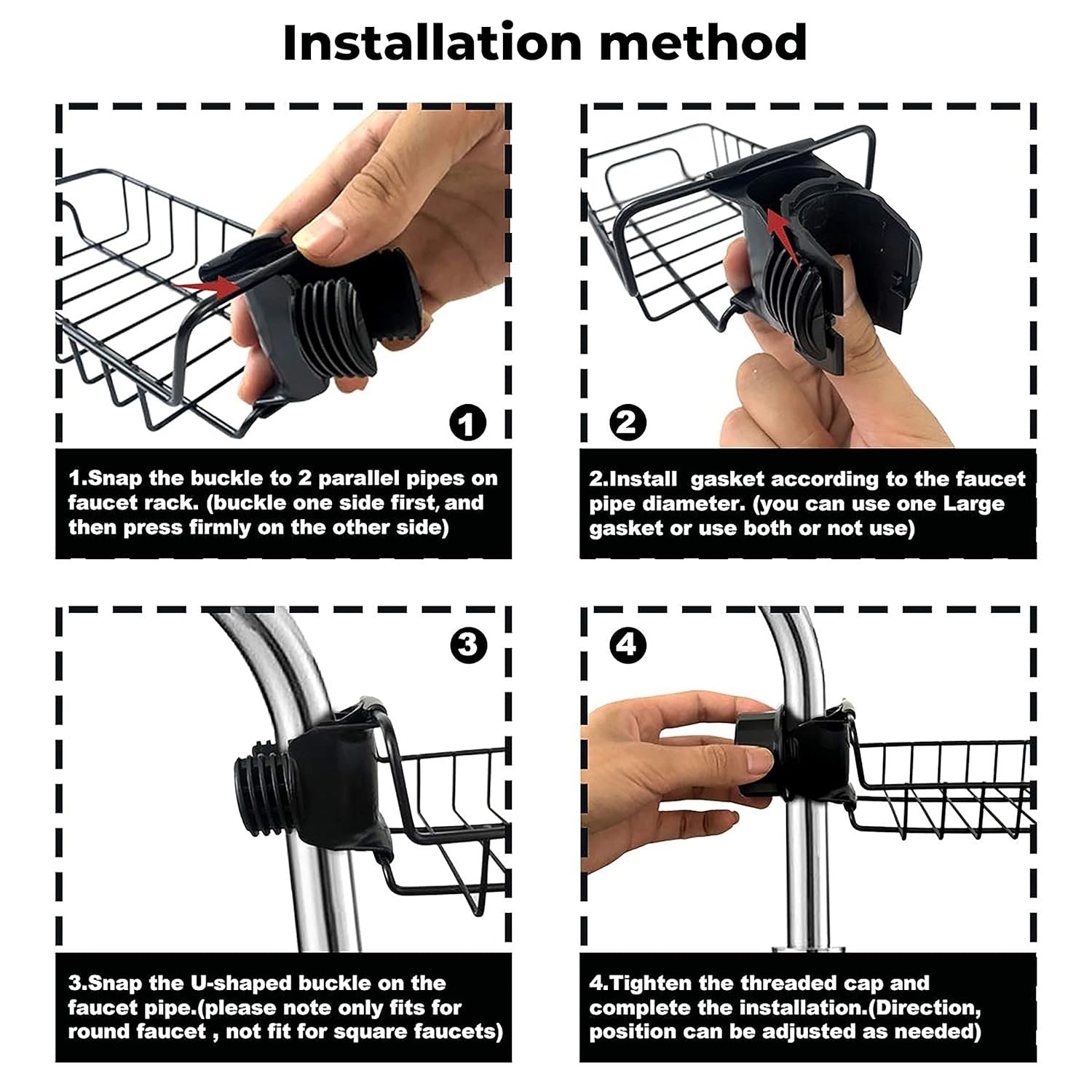 Sink Caddy Organizer – Multifunctional Dish and Sponge Holder for Kitchen Sink – Space-Saving Storage for Soap, Scrubbers, and Utensils
