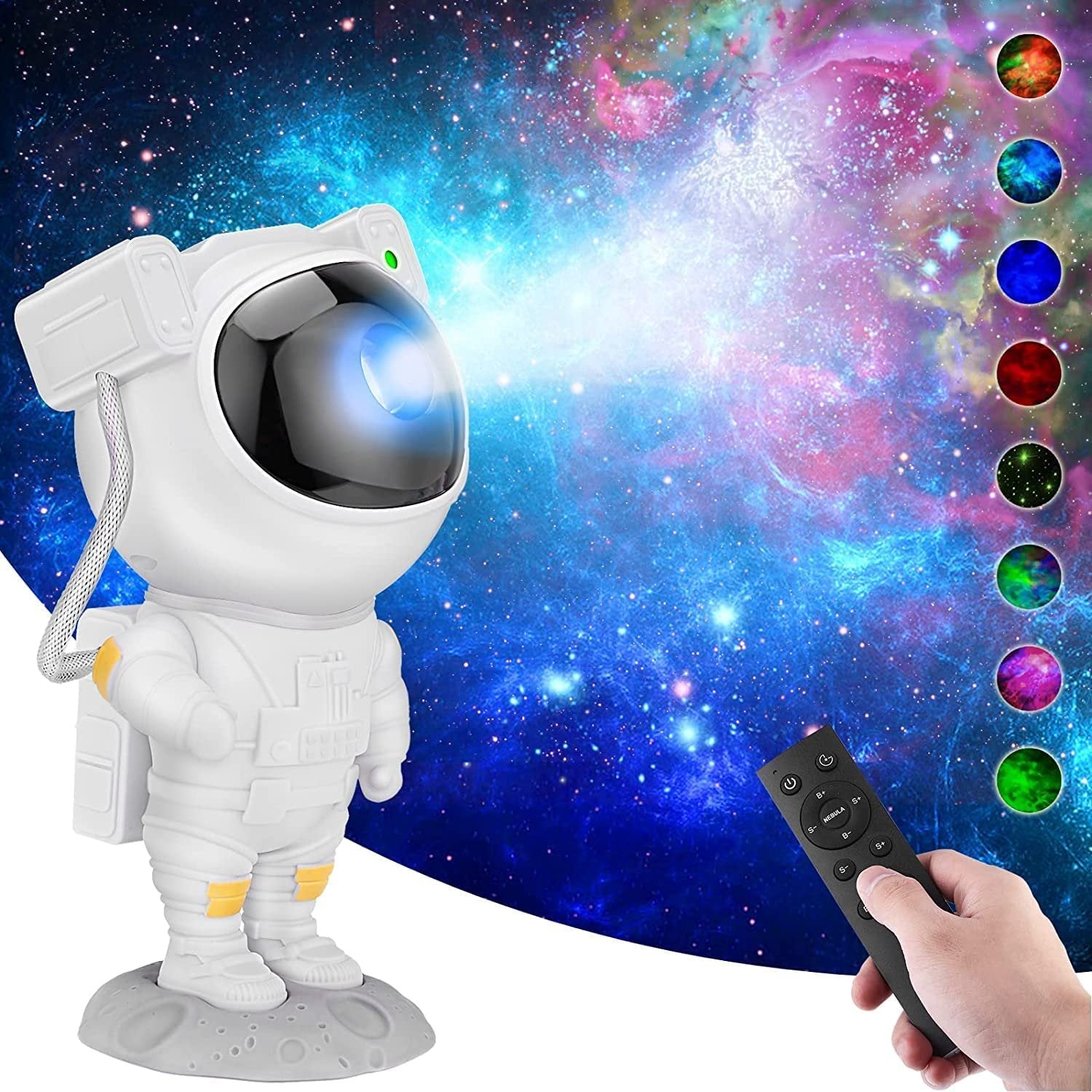 Astronaut Light Projector – LED Galaxy Star Projector, Color Changing, Space Themed Night Light, Rotating Projection for Bedroom, Kids Room, Home Decor