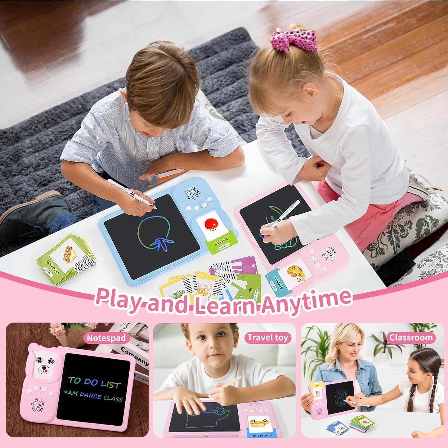 Educational Card Device with Board – Interactive Learning Tool for Kids, Fun Educational Games, Developmental Skills, and Creative Play