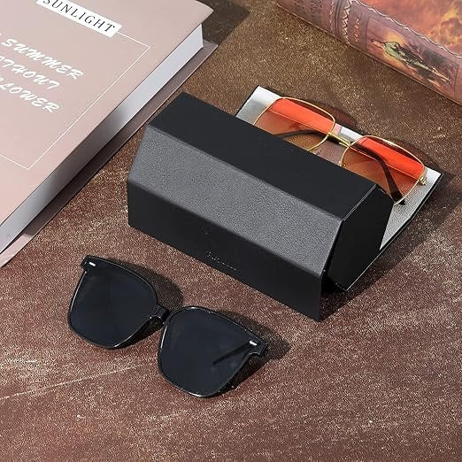 2 Slot Sunglasses Organizer – Black, Premium Eyewear Storage Case for Sunglasses and Eyeglasses, Stylish, Durable, and Space-Saving