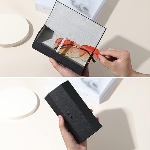 2 Slot Sunglasses Organizer – Black, Premium Eyewear Storage Case for Sunglasses and Eyeglasses, Stylish, Durable, and Space-Saving