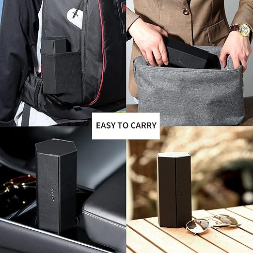 2 Slot Sunglasses Organizer – Black, Premium Eyewear Storage Case for Sunglasses and Eyeglasses, Stylish, Durable, and Space-Saving