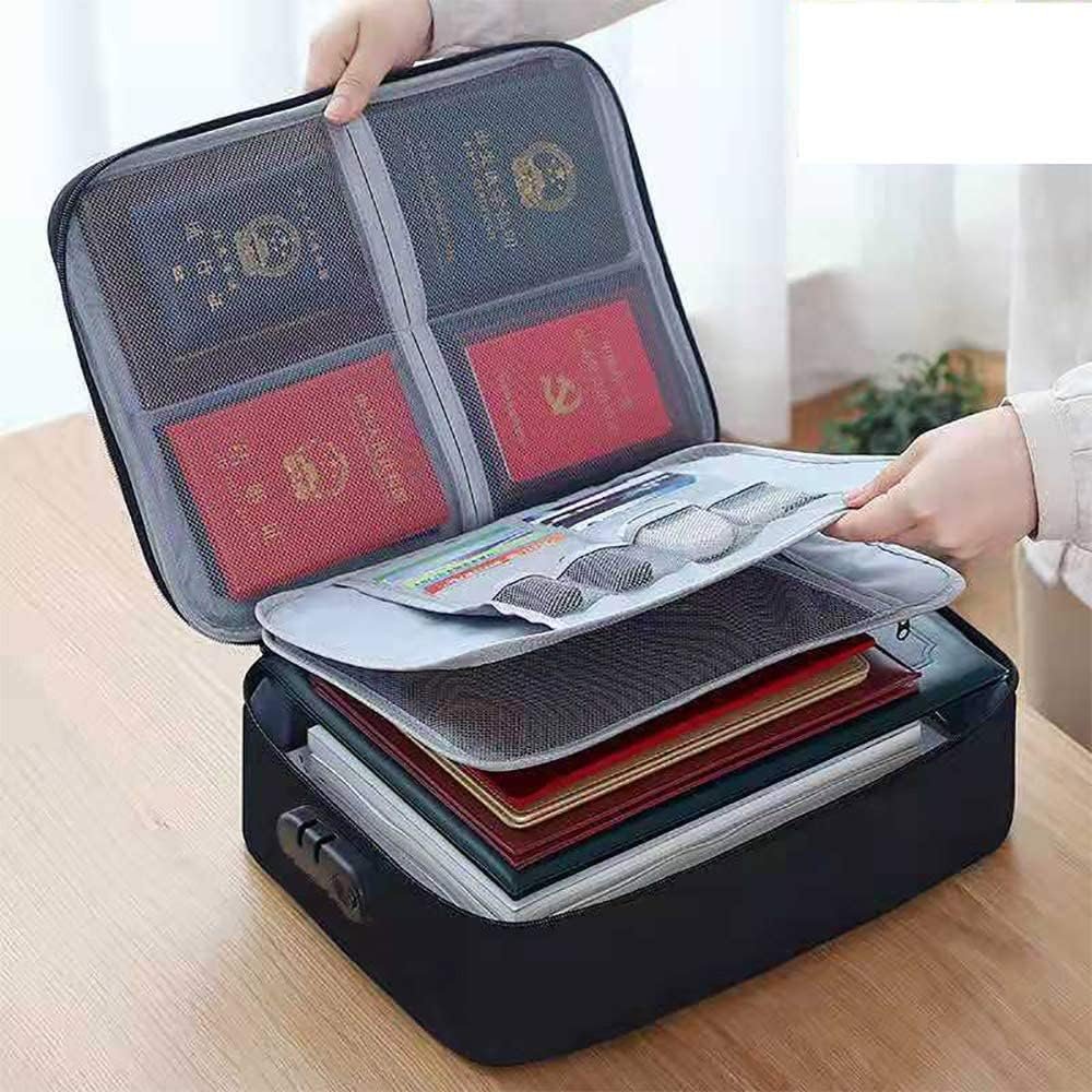 Document Storage Bag with Lock – Secure, Waterproof, Durable Organizer for Files, Papers, Legal Documents, Office, and Travel