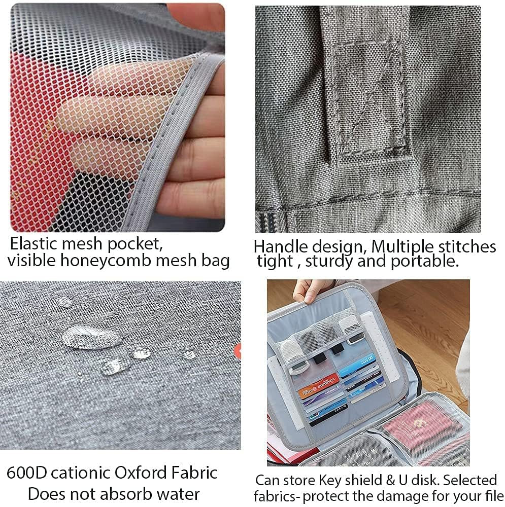 Document Storage Bag with Lock – Secure, Waterproof, Durable Organizer for Files, Papers, Legal Documents, Office, and Travel