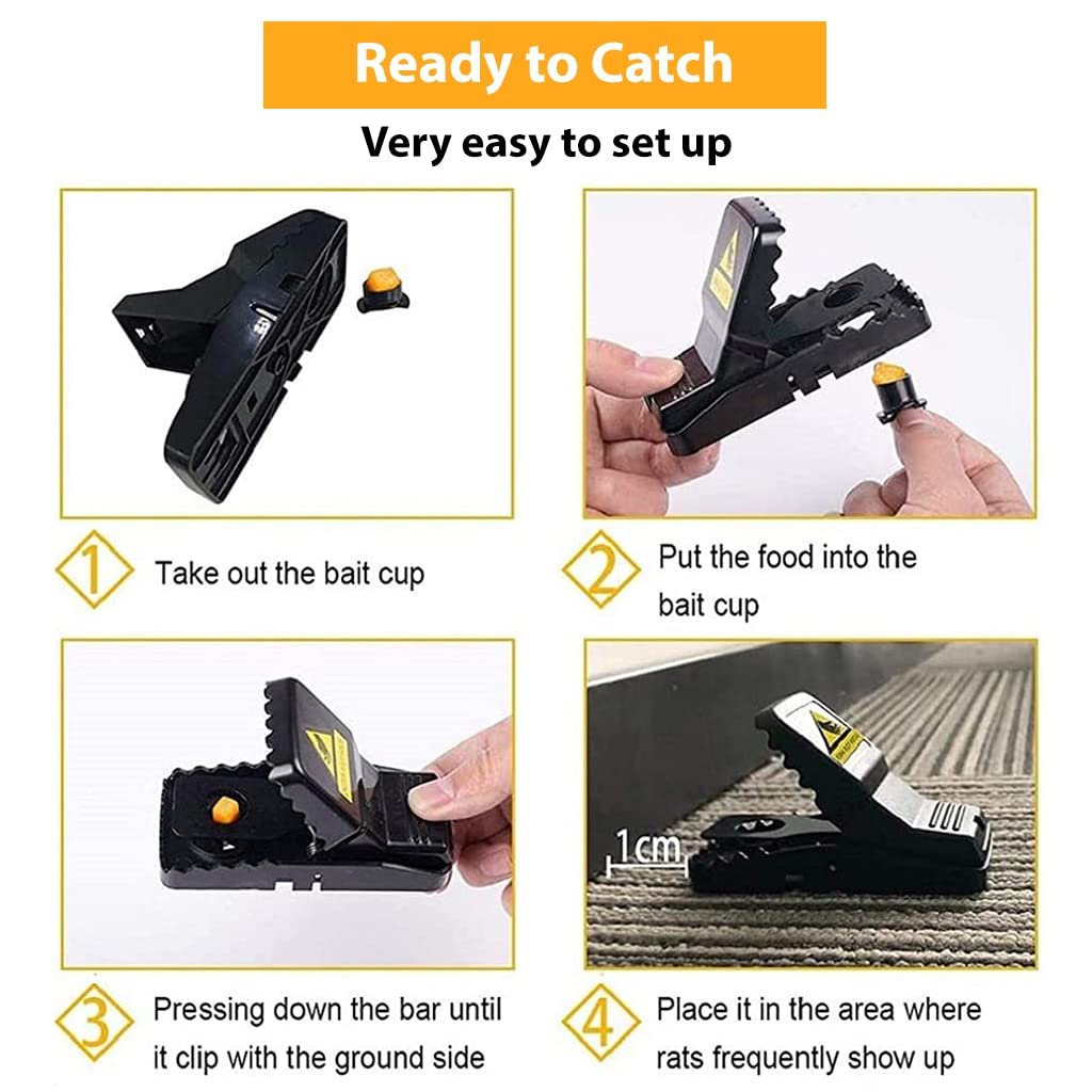 Rat Trap, Heavy-Duty Humane Rodent Catcher, Quick & Safe, Reusable Mouse & Rat Trap for Home, Office, Garden – Easy to Use, No Poison, No Mess