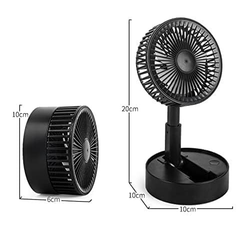 Telescopic Electric Desktop Fan, Height Adjustable, Foldable & Portable for Travel, Silent Table Top Fan for Bedside, Office Desk, Personal Cooling Fan