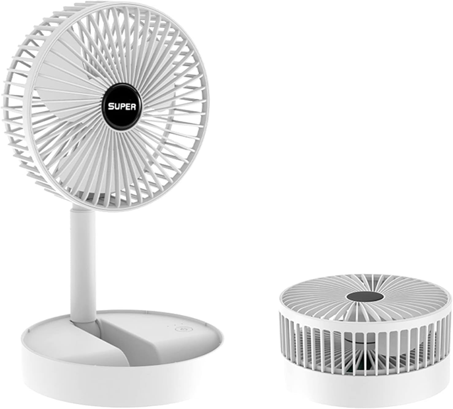 Telescopic Electric Desktop Fan, Height Adjustable, Foldable & Portable for Travel, Silent Table Top Fan for Bedside, Office Desk, Personal Cooling Fan