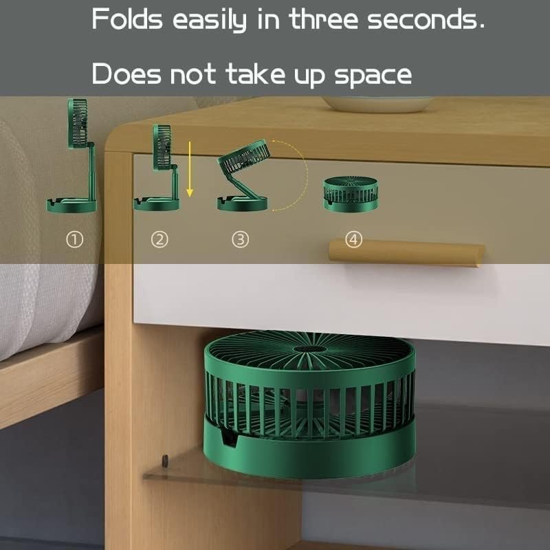 Telescopic Electric Desktop Fan, Height Adjustable, Foldable & Portable for Travel, Silent Table Top Fan for Bedside, Office Desk, Personal Cooling Fan