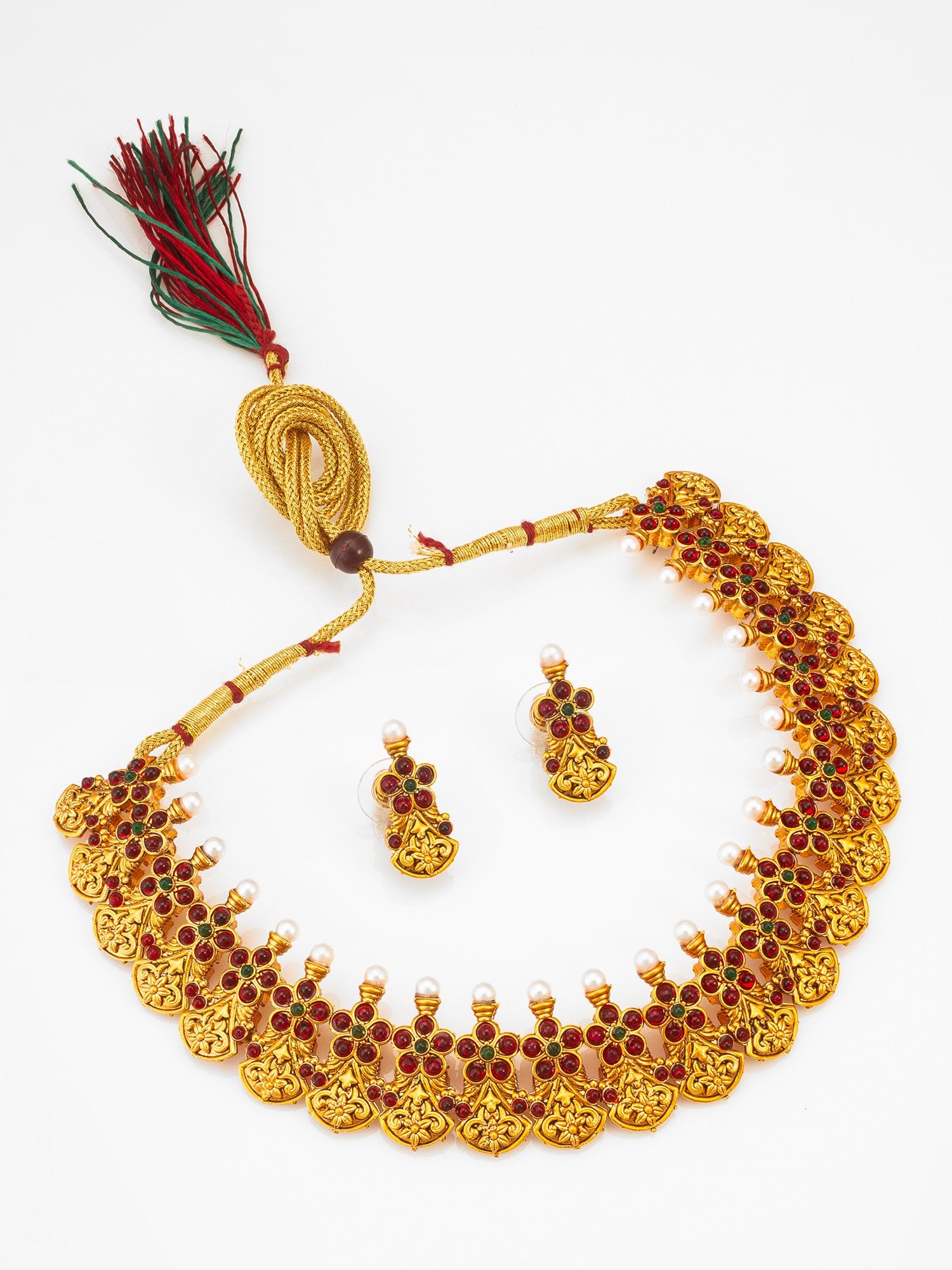 Refined Gold Necklace Set with Earrings – Shine with Timeless Beauty