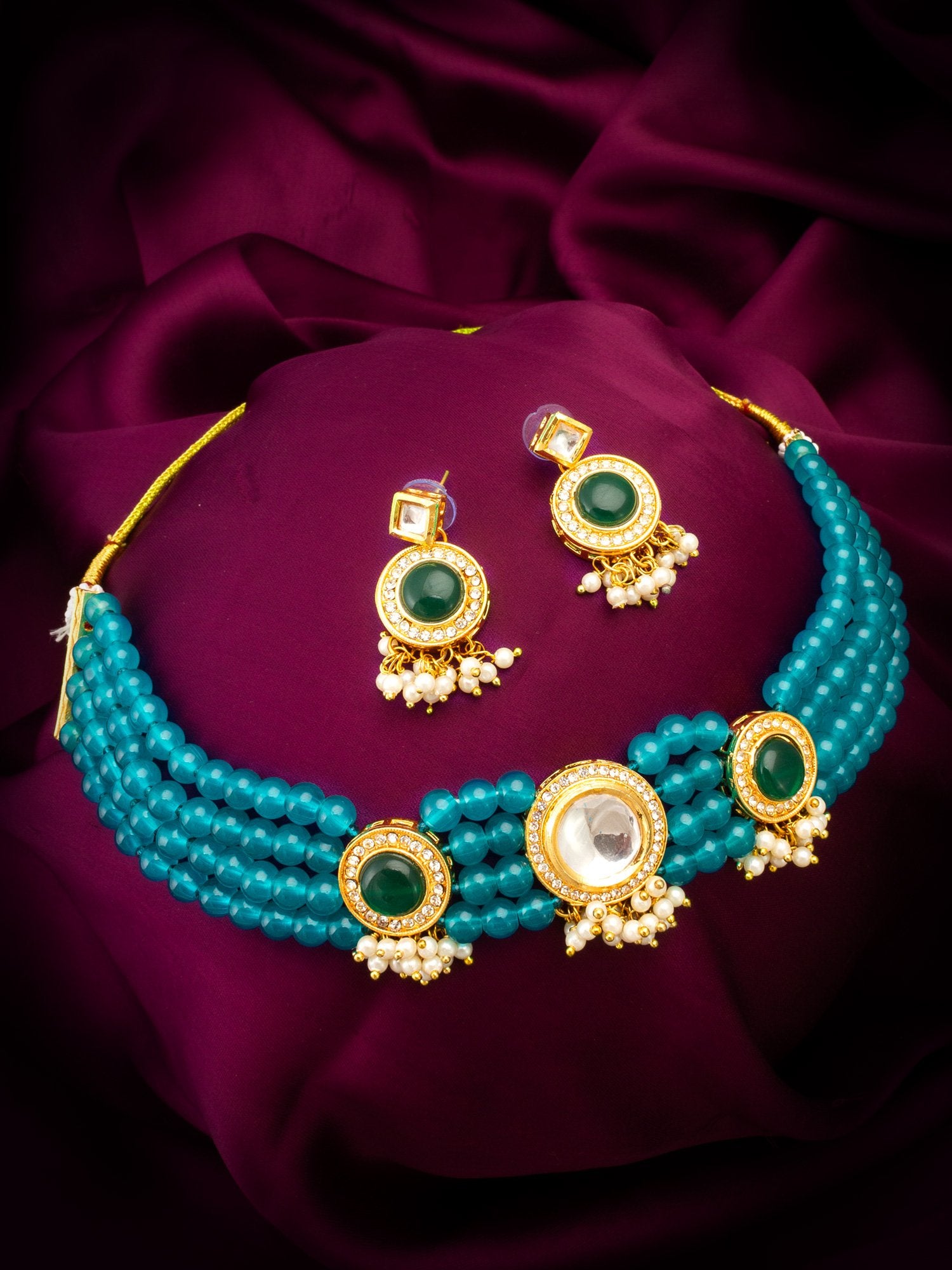 Alluring Gold Necklace Set with Earrings – Perfect for Every Occasion