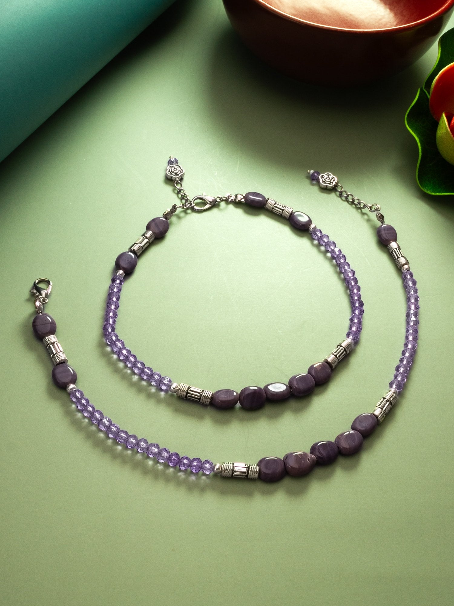 Triple Strand Crystal Anklet – Sparkling and Elegant