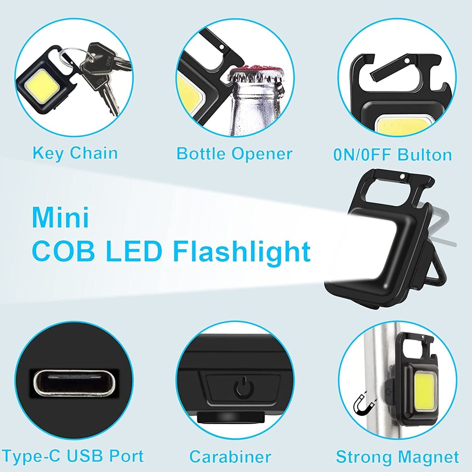USB Rechargeable Mini Keychain Flashlight – Ultra-Compact Lighting