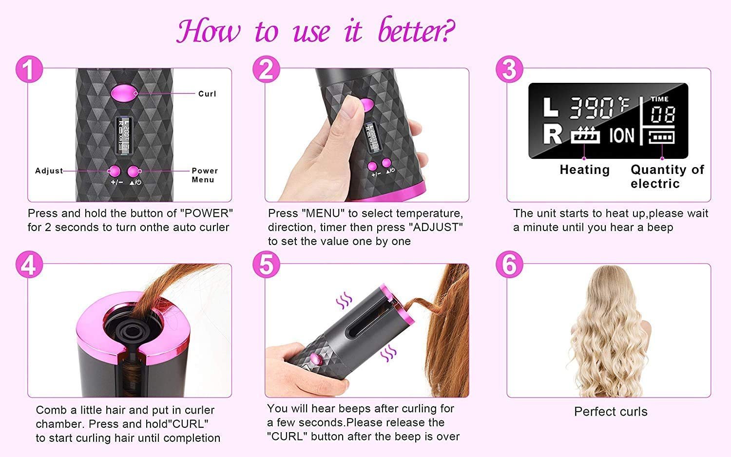 Wireless USB Auto Hair Curler – Perfect Curls, Anytime