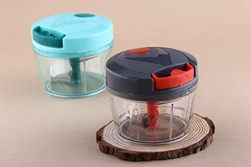 500ml Manual Food Chopper | Hand-Powered Vegetable Chopper & Cutter | Quick & Easy Onion, Garlic, Nuts, and Salad Chopper | BPA-Free, Durable & Portable Kitchen Tool