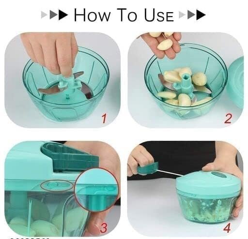 500ml Manual Food Chopper | Hand-Powered Vegetable Chopper & Cutter | Quick & Easy Onion, Garlic, Nuts, and Salad Chopper | BPA-Free, Durable & Portable Kitchen Tool