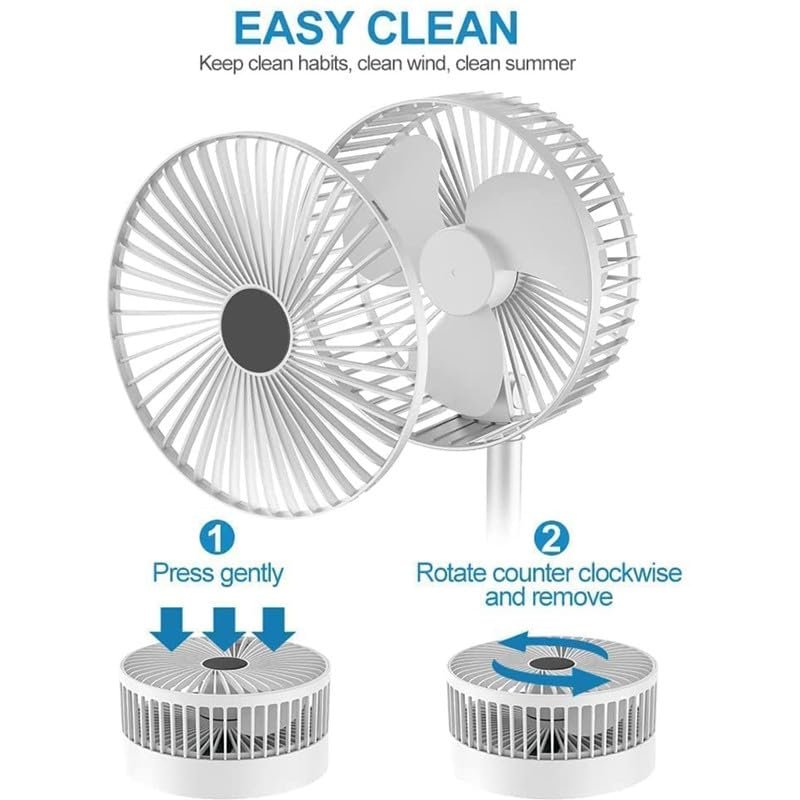 Telescopic Electric Desktop Fan – Height Adjustable, Portable & Quiet, Rechargeable USB Fan with Foldable Design for Home, Office & Travel, 4 Speeds & Oscillation