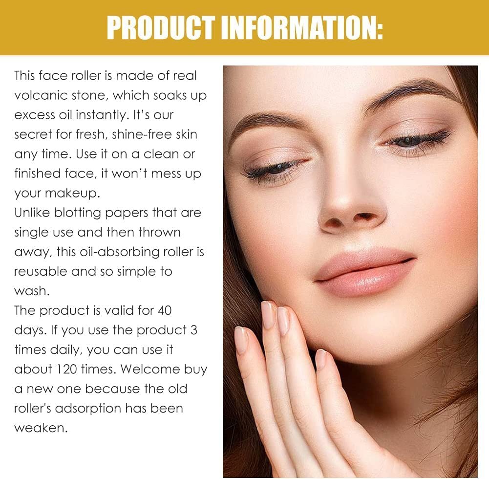 Face Oil Absorbing Volcanic Face Roller – Matte and Fresh Skin All Day