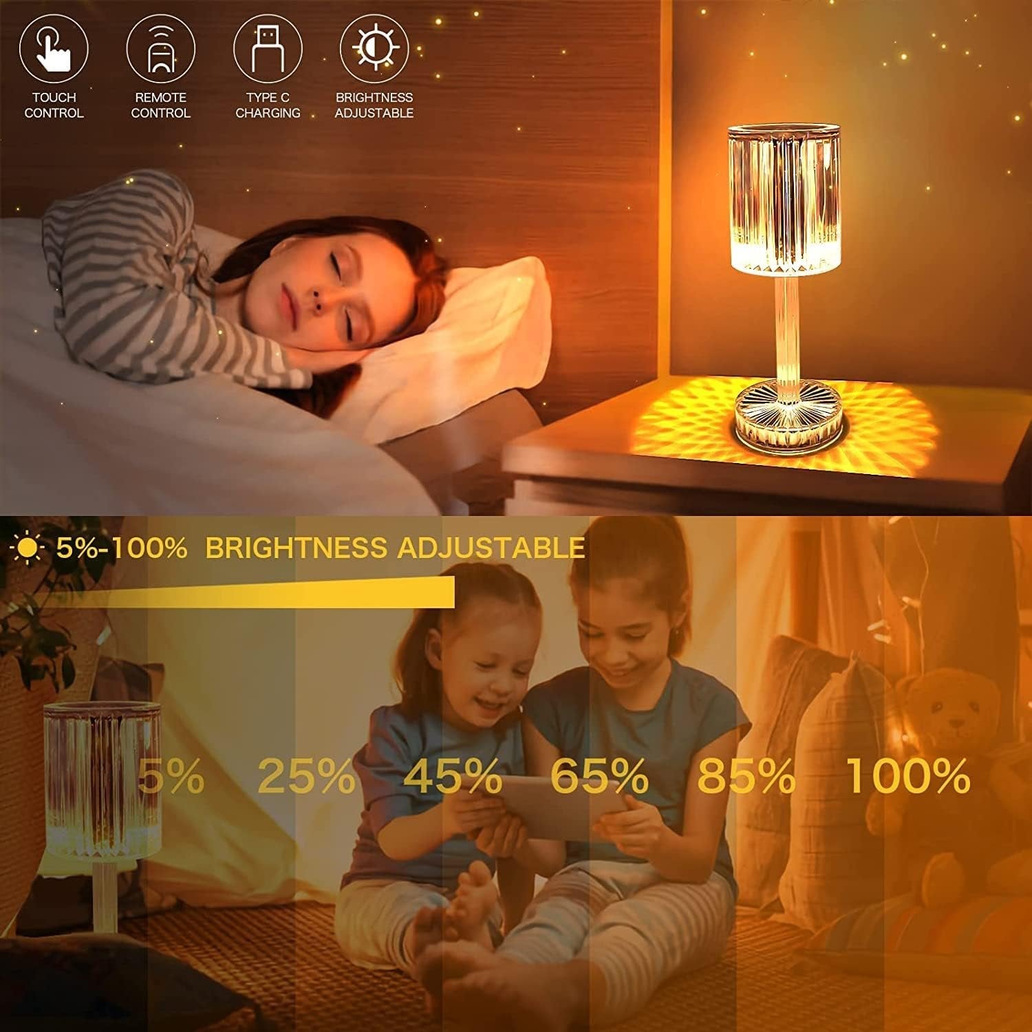 USB Crystal Diamond Table Lamp – Add Glamour to Your Space