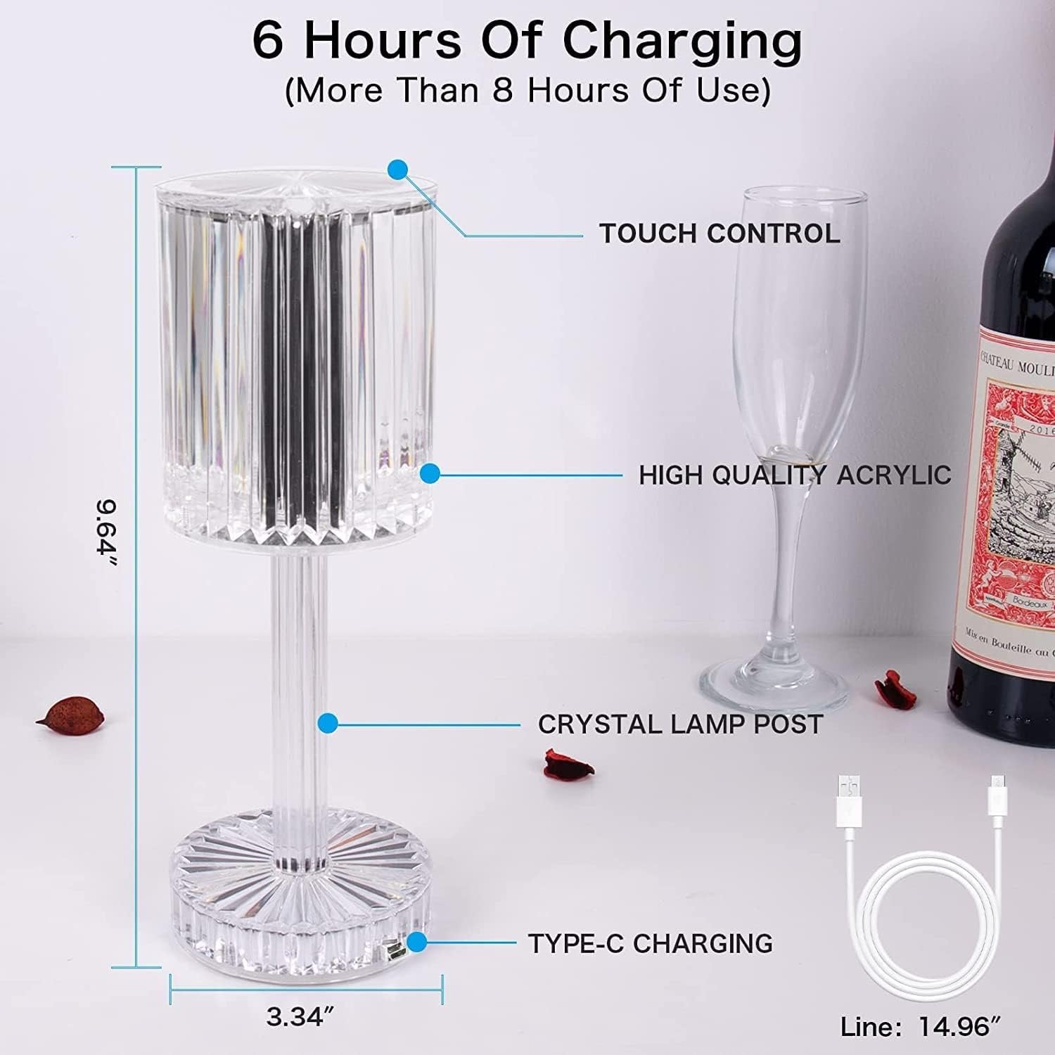 USB Crystal Diamond Table Lamp – Add Glamour to Your Space