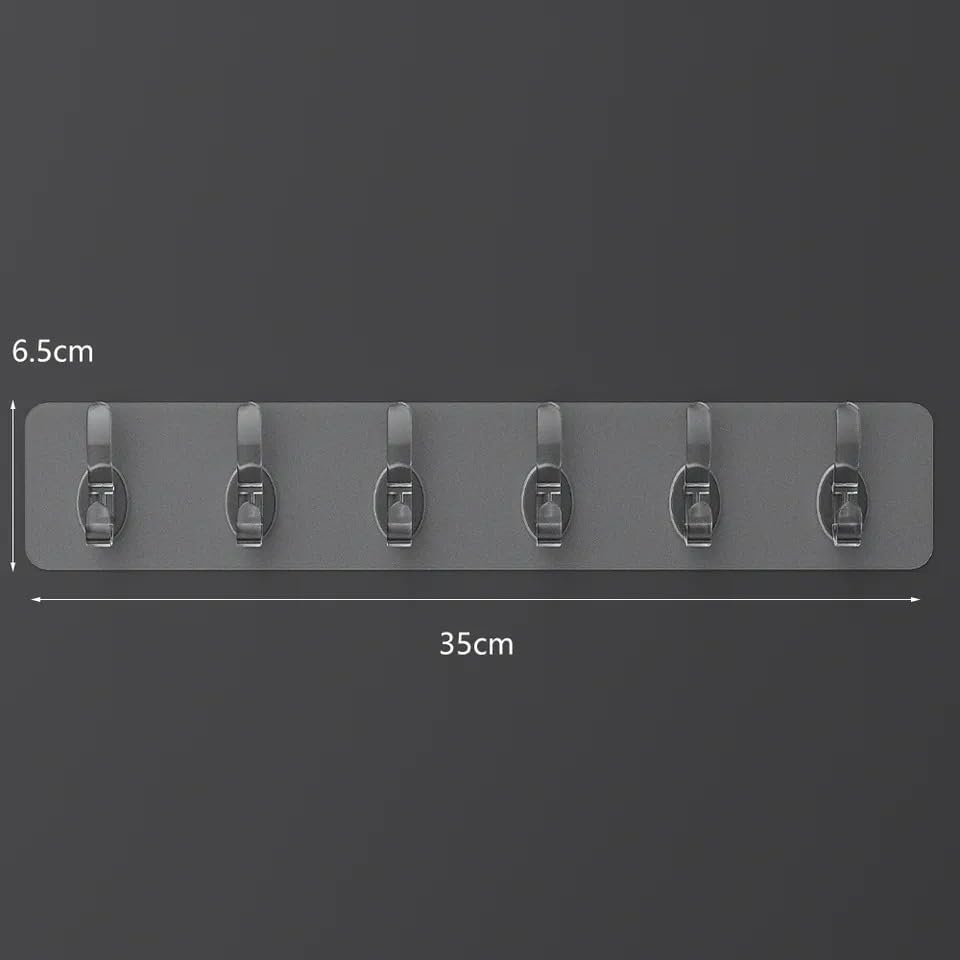 6 Rows Multifunctional Transparent Sticky Hook – Versatile Organization