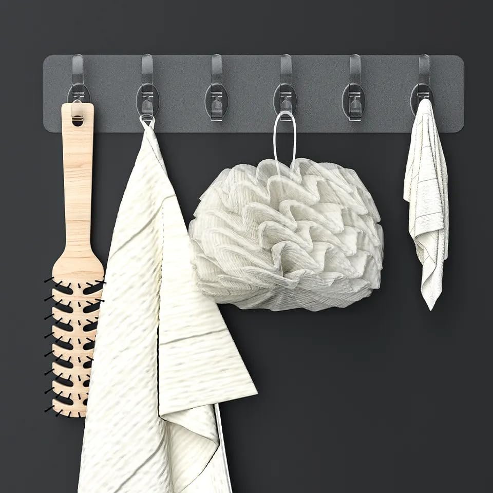 6 Rows Multifunctional Transparent Sticky Hook – Versatile Organization