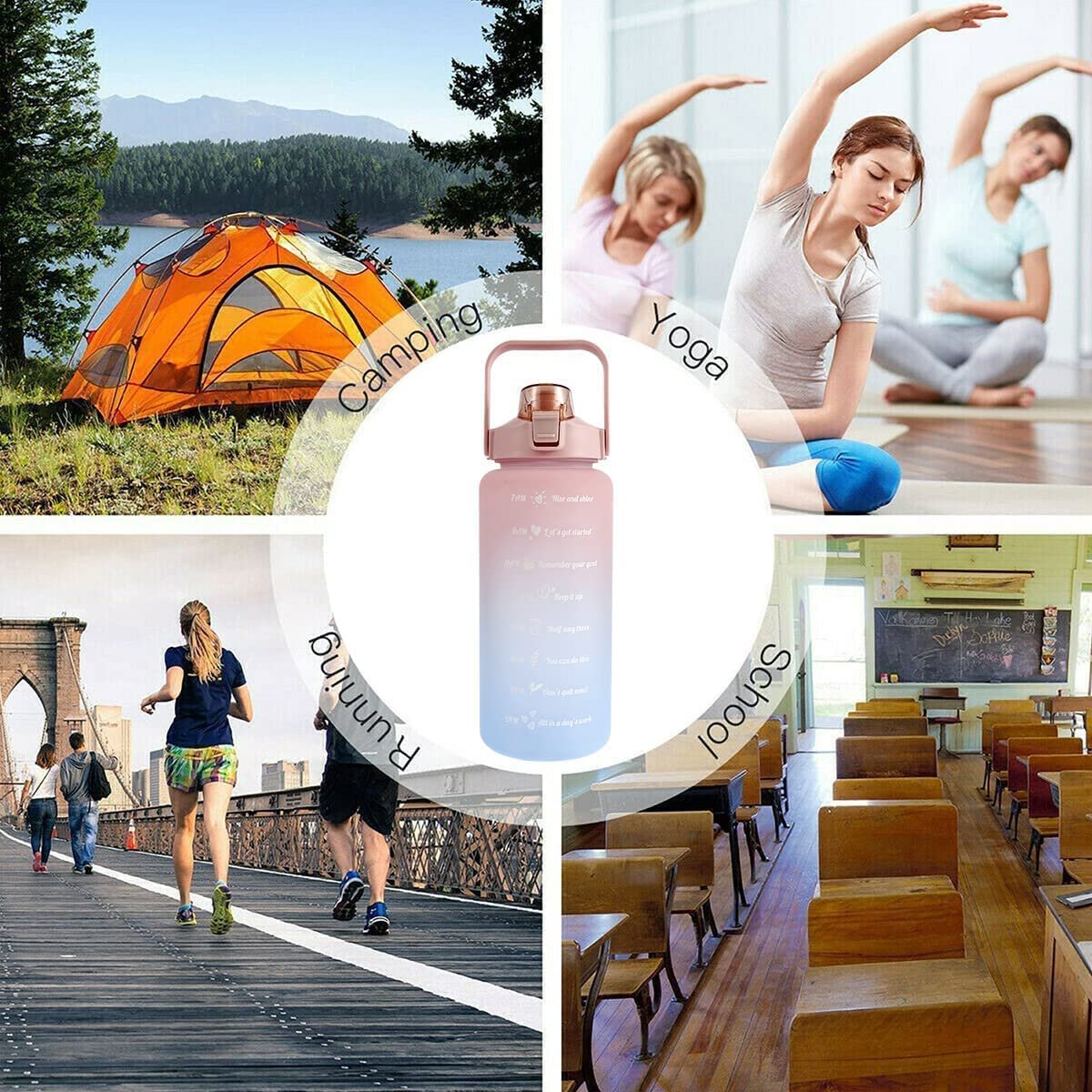 Motivational Water Bottles (Set of 3) – Stay Inspired & Hydrated