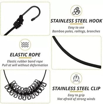 12 PC Travel Clothes Line – Quick Drying Anywhere