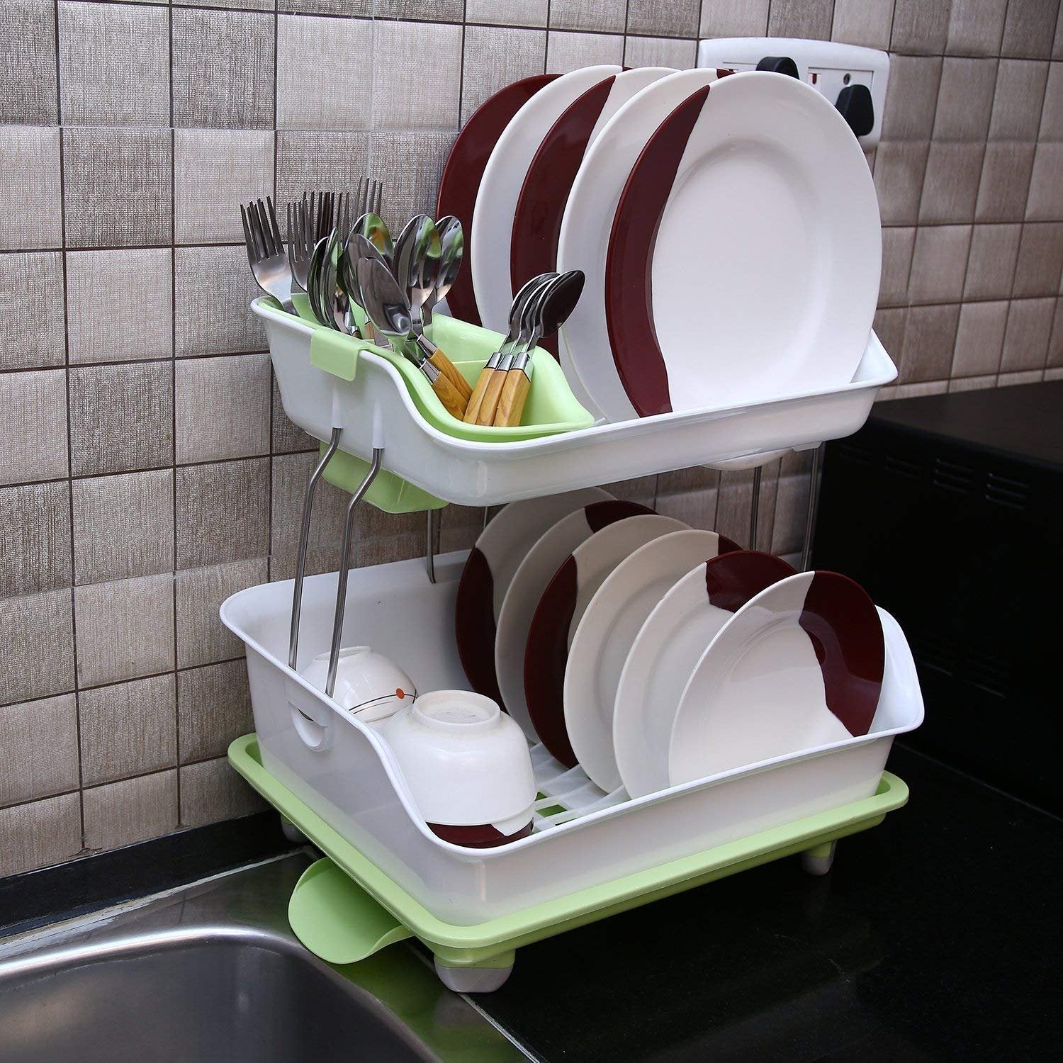 2 Tier Dish Drainer Rack – Organized Dish Drying