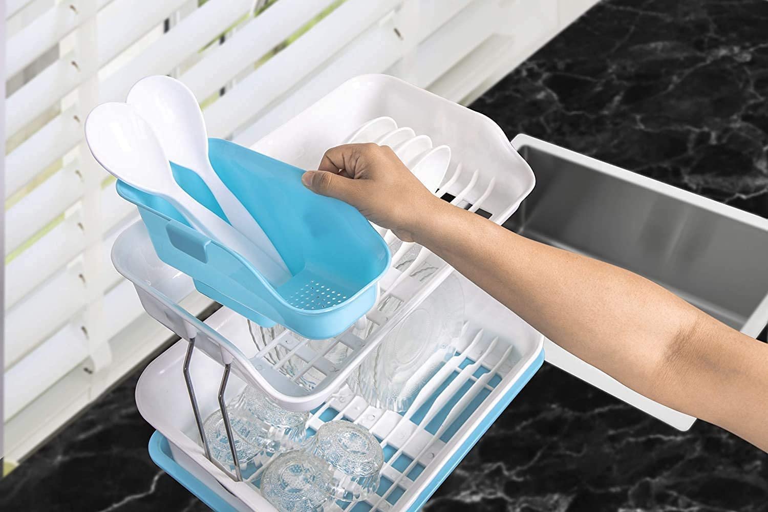 2 Tier Dish Drainer Rack – Organized Dish Drying