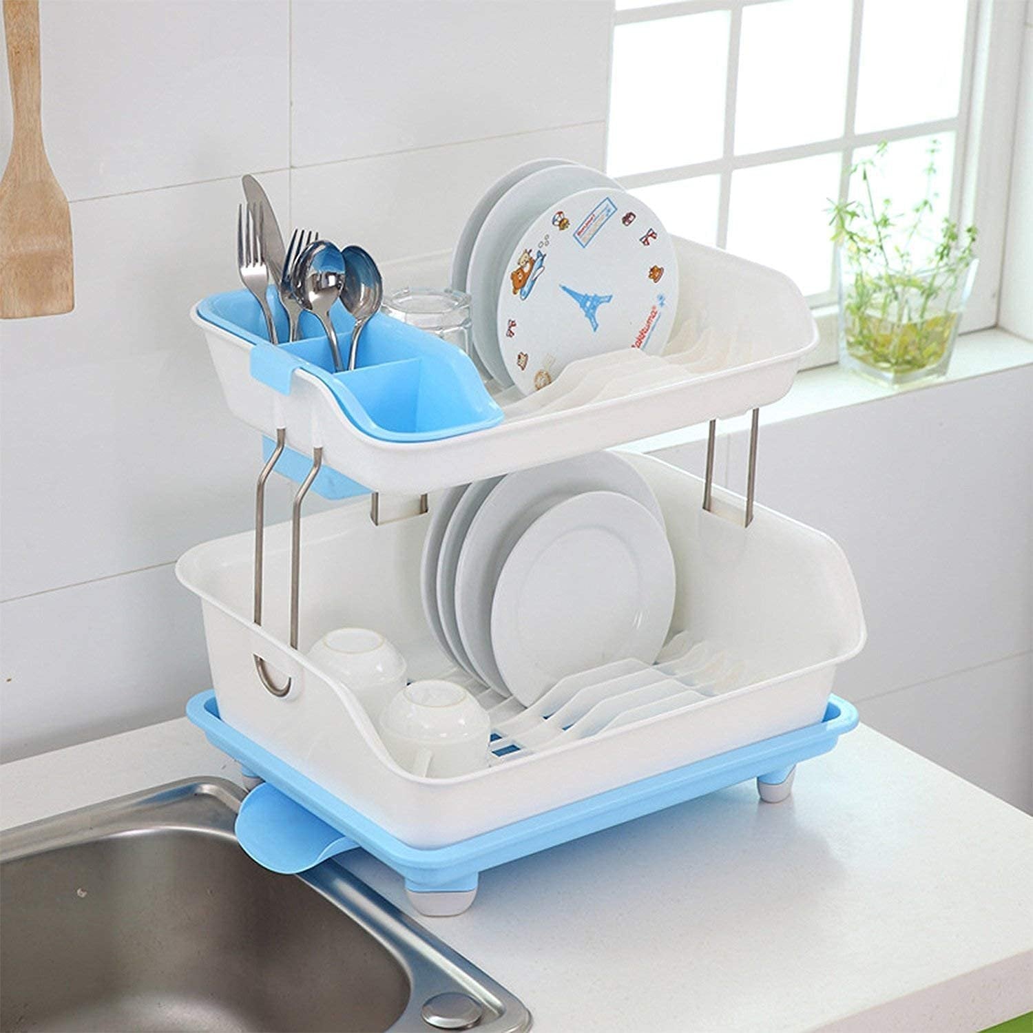 2 Tier Dish Drainer Rack – Organized Dish Drying