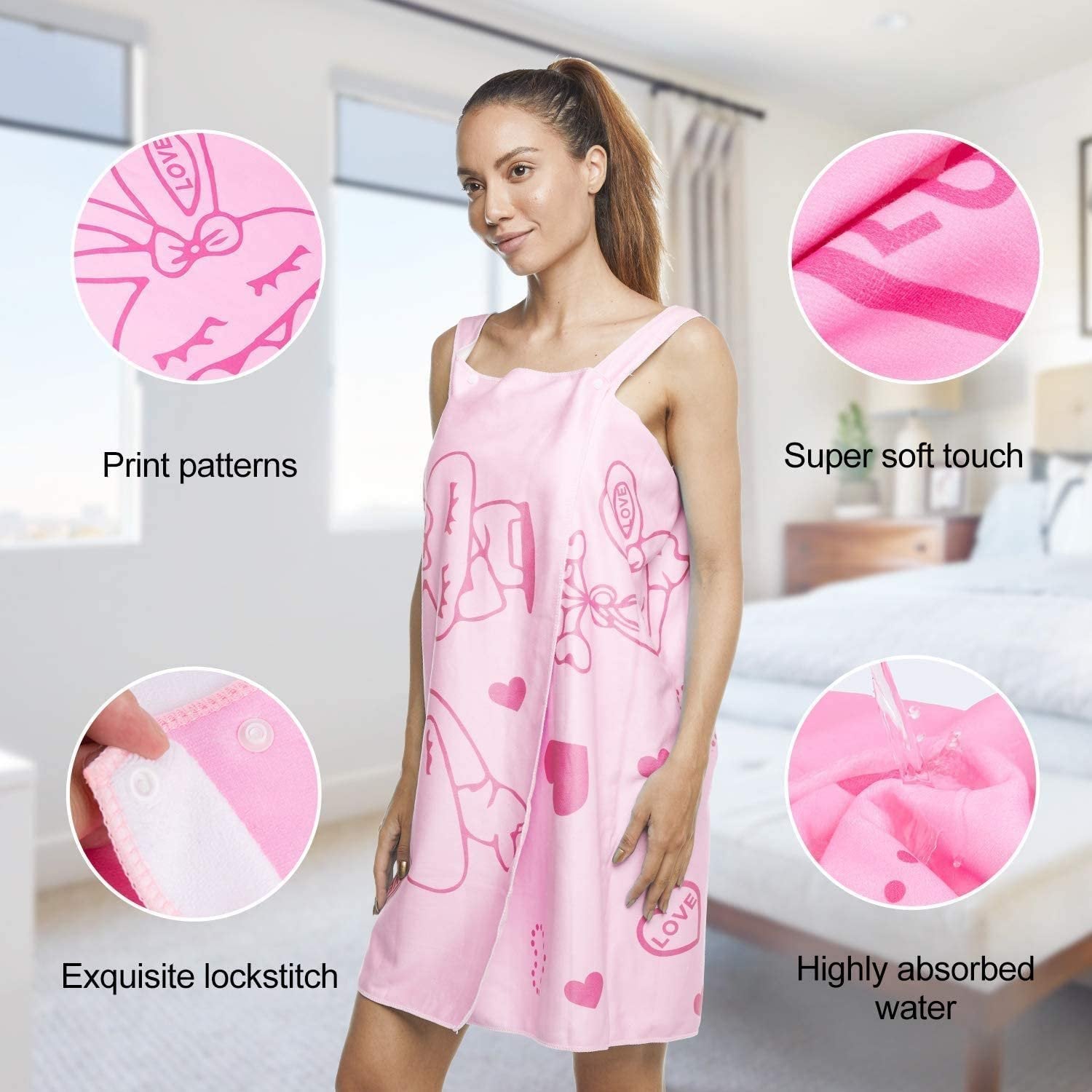 WOMEN'S WEARABLE BATH TOWEL LADY