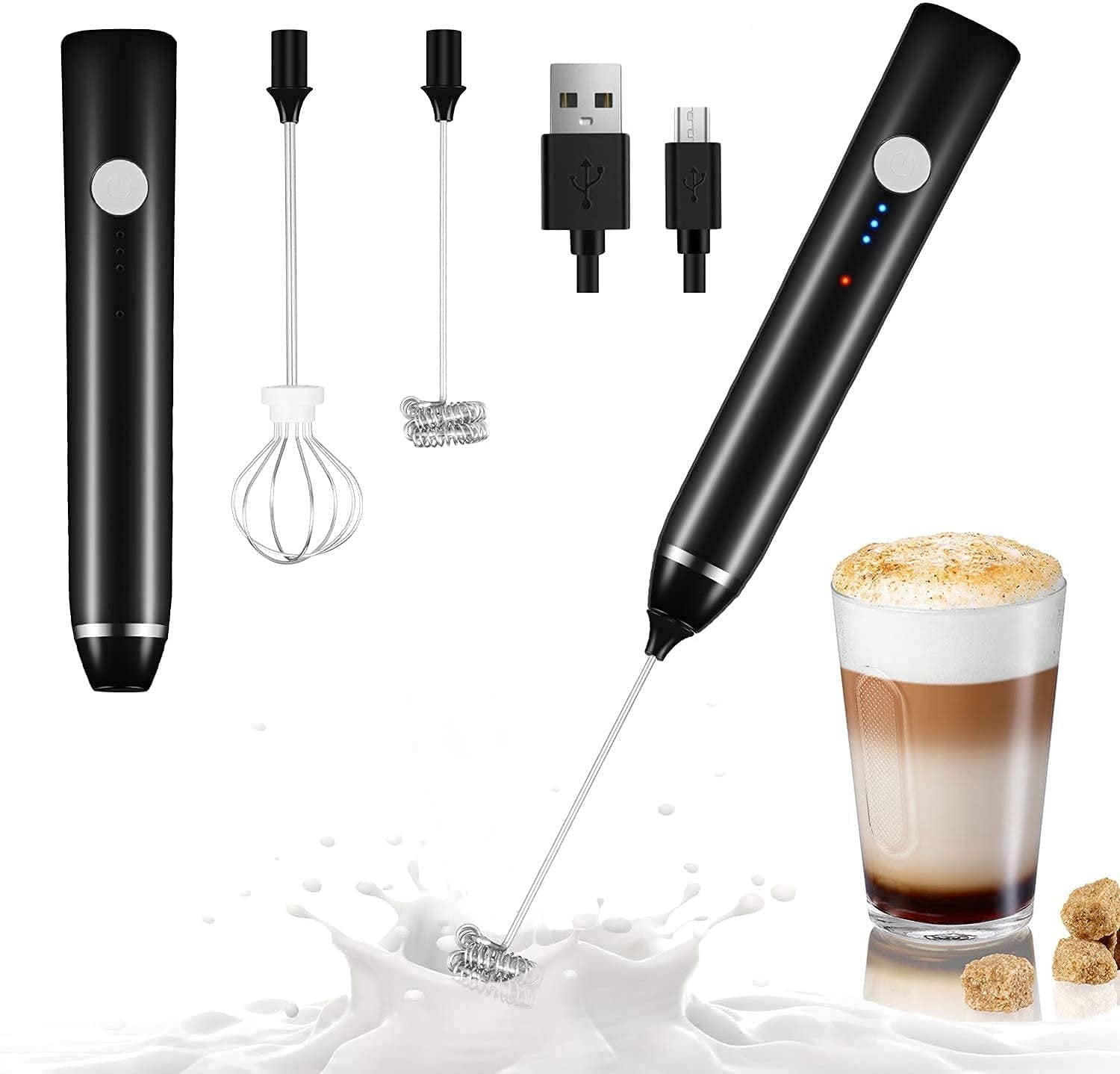 2-in-1 Cordless Electric USB Egg Coffee Mixer | Rechargeable Handheld Frother