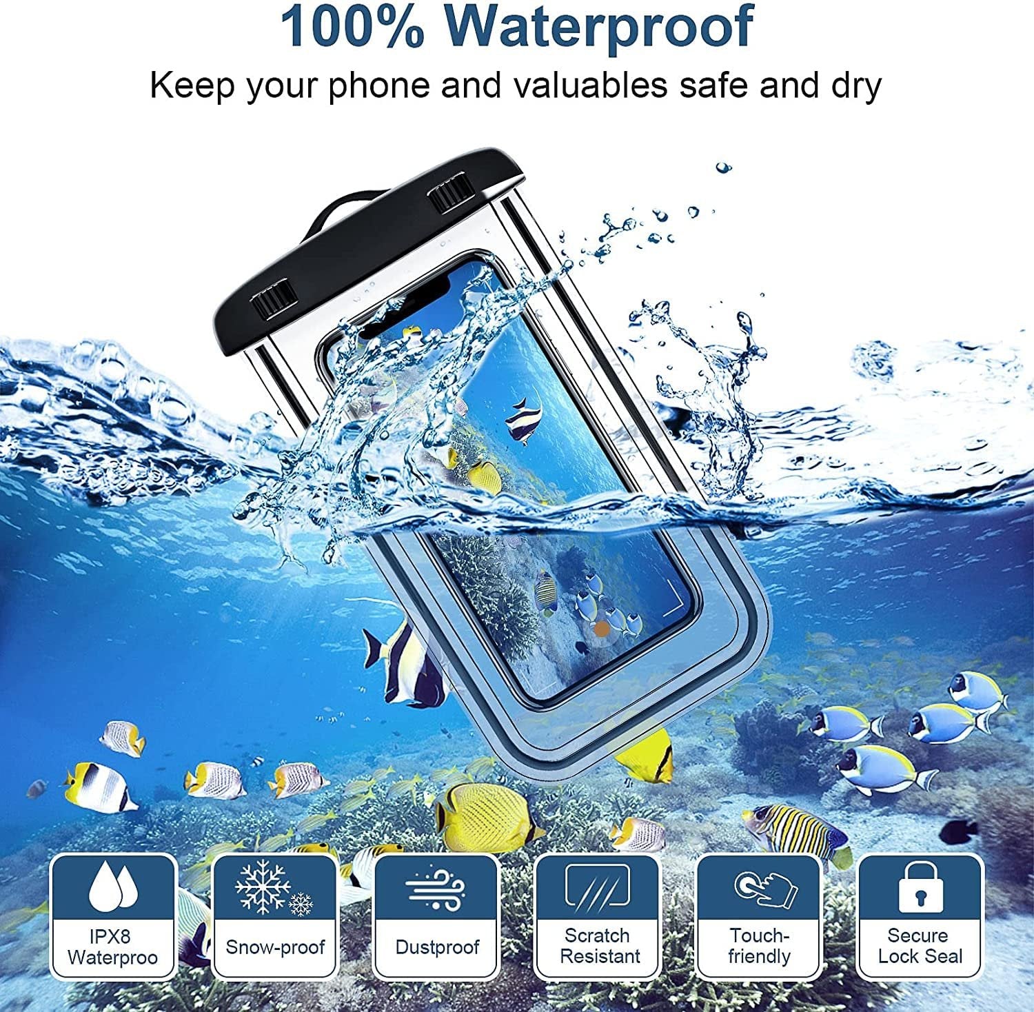 Universal Waterproof Mobile Cover Case – Full Protection for Phones, Devices, & Electronics