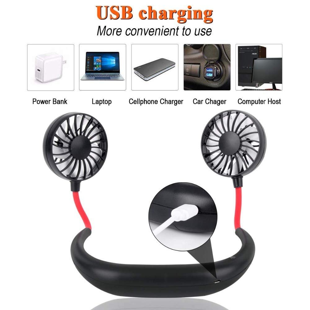 Portable Neck Fan – Hands-Free Personal Cooling Fan for Summer, Travel, and Outdoor Use
