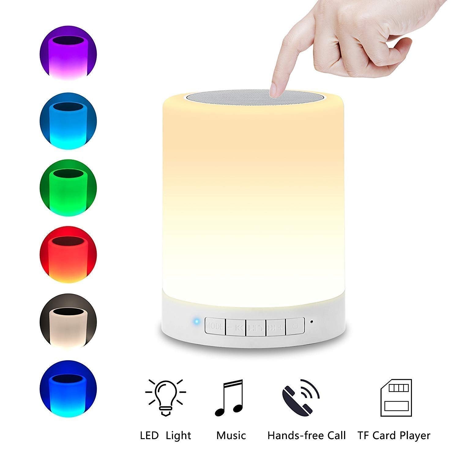 Touch Light Speaker – Portable Bluetooth Speaker with LED Light, Adjustable Light Settings