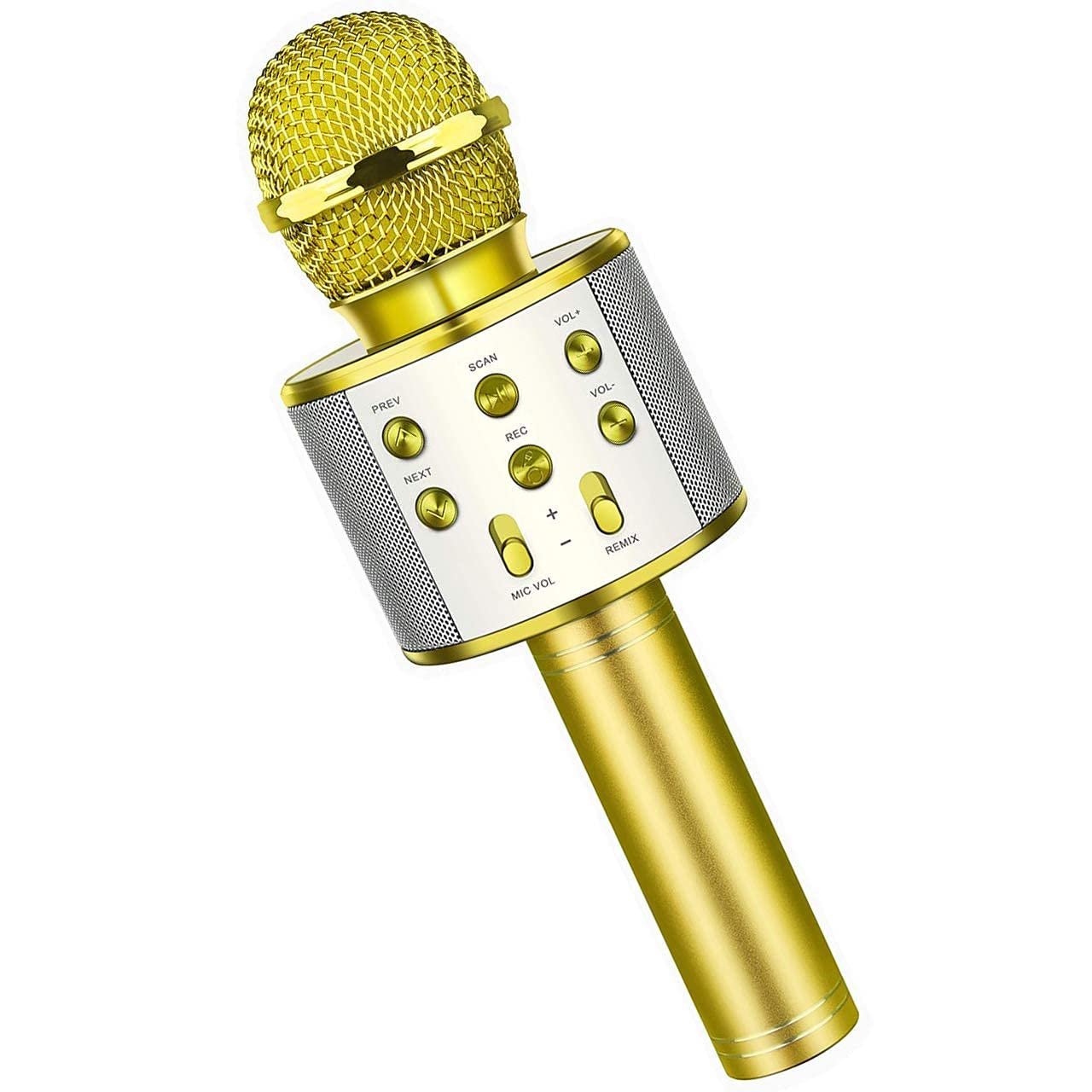 Golden Round Mike – Premium Quality Microphone for Singing, Karaoke, and Audio Recording