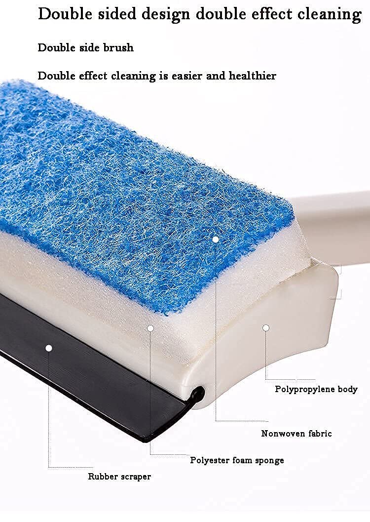 2 In 1 Glass Wiper Cleaning Brush – Window and Glass Cleaning Tool with Scraper
