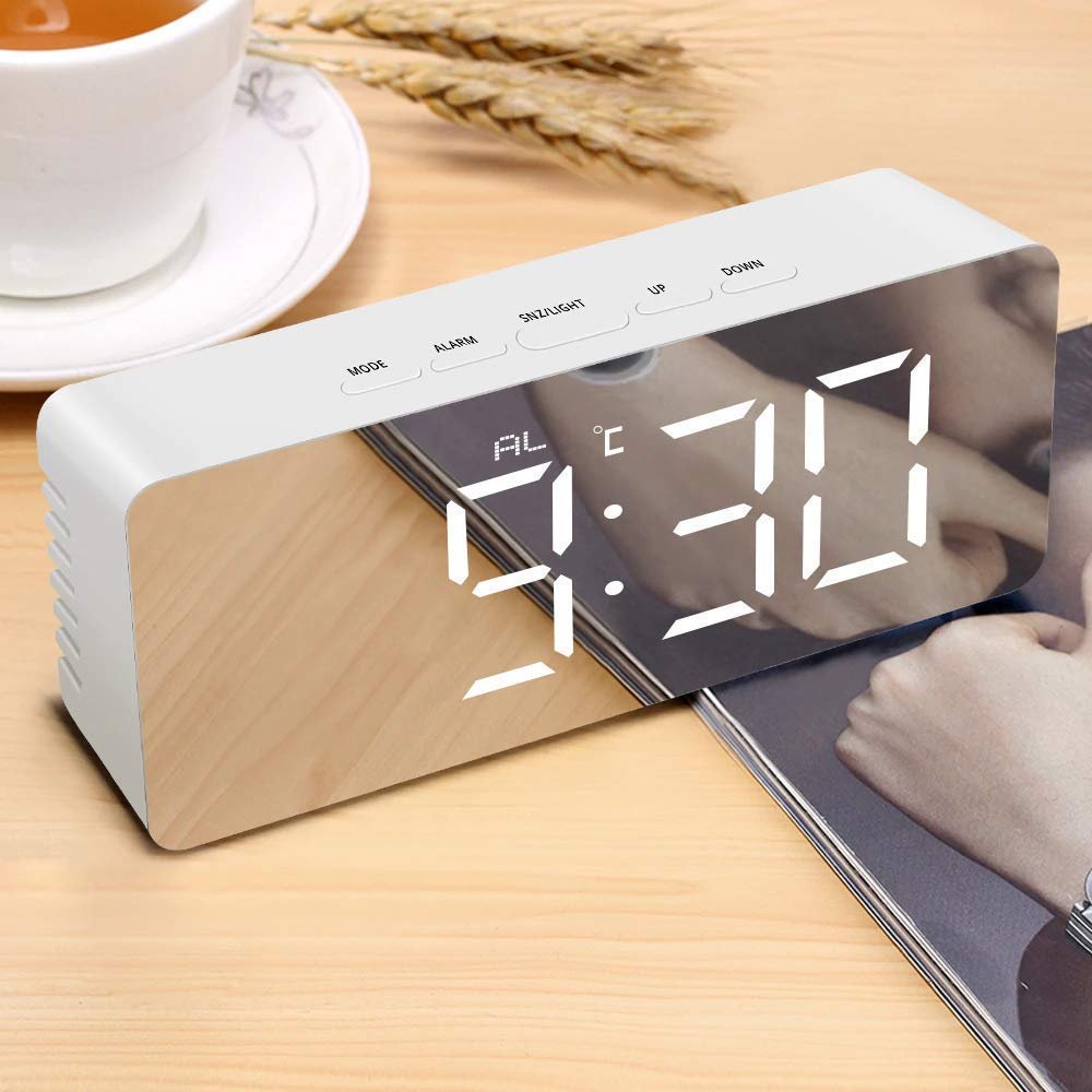 Z10 Mirror Clock – Sleek LED Mirror Alarm Clock with Touchscreen & Temperature Display