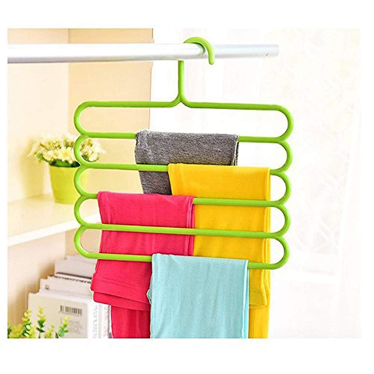 5 Layer Plastic Hanger – Heavy Duty Multi-Layer Clothes Hanger for Closet Organization
