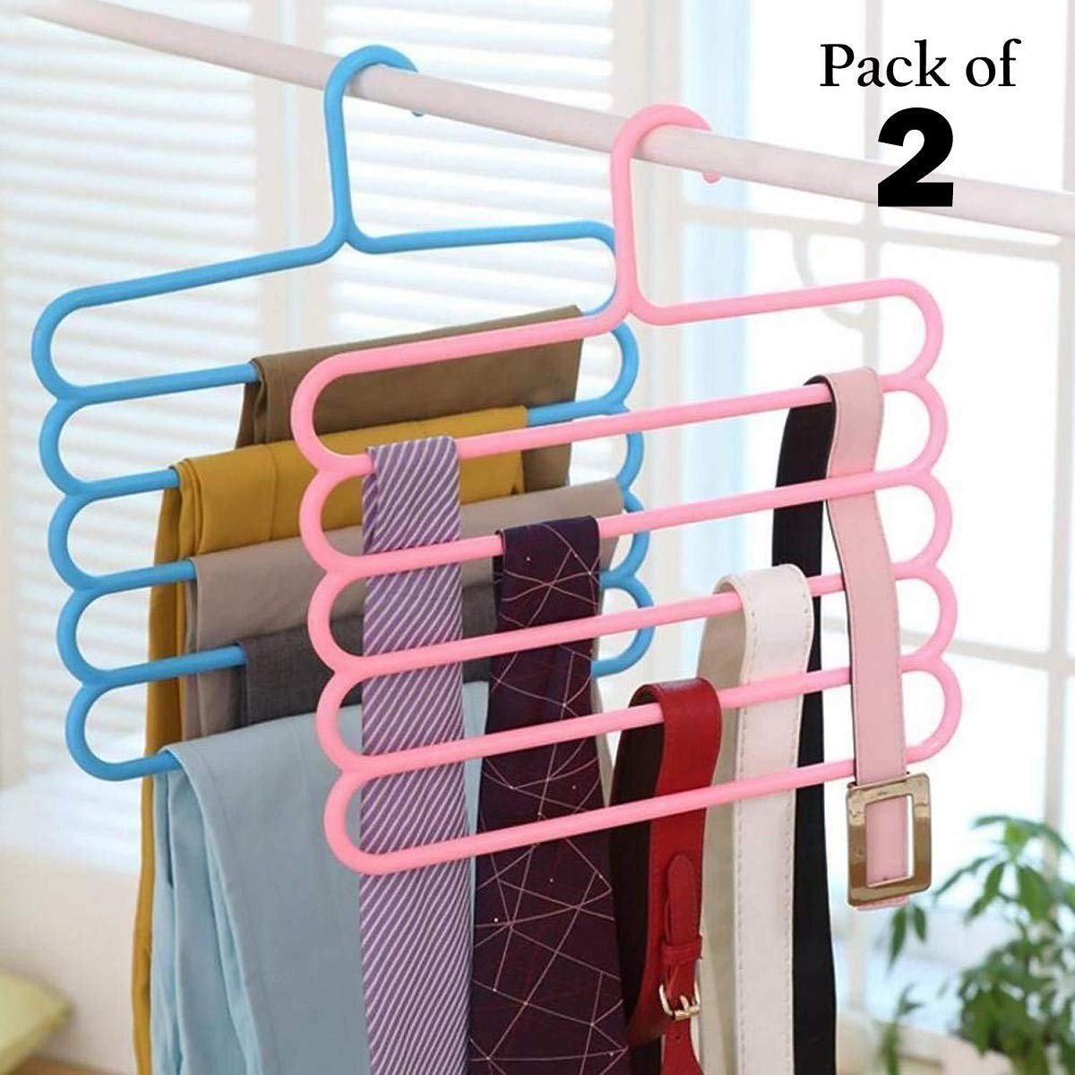 5 Layer Plastic Hanger – Heavy Duty Multi-Layer Clothes Hanger for Closet Organization