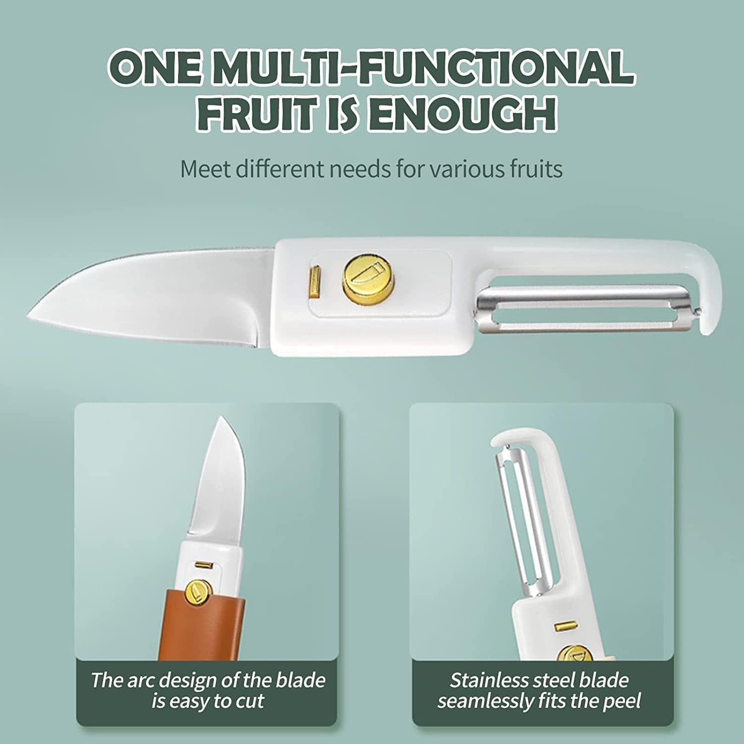 2 in 1 Multifunctional Peeler Knife – Versatile Kitchen Tool for Peeling and Cutting Fruits and Vegetables